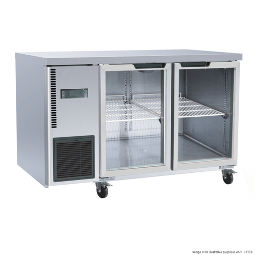 Thermaster TL1200TNG - Double Glass Door Bench Fridge 1200 x 700 x 850mm 