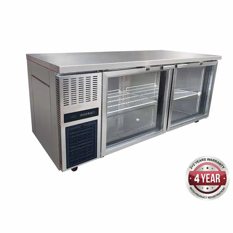 Thermaster TL1800TNG-3D - Triple Door Glass Bench Fridge - 440L