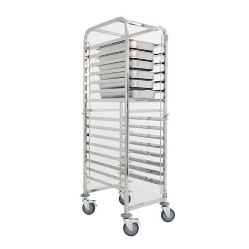 Single Gastronorm Pastry Upright Trolley 600x400mm - Stainless Steel