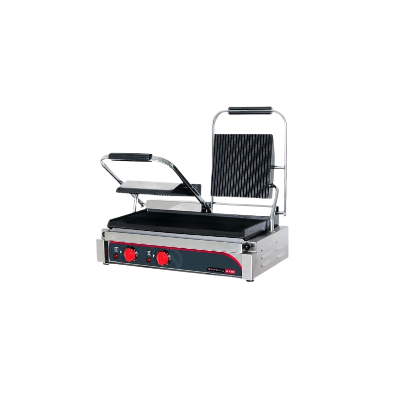 Anvil TSS3000 Double Panini Press (Ribbed Top/Flat Bottom)