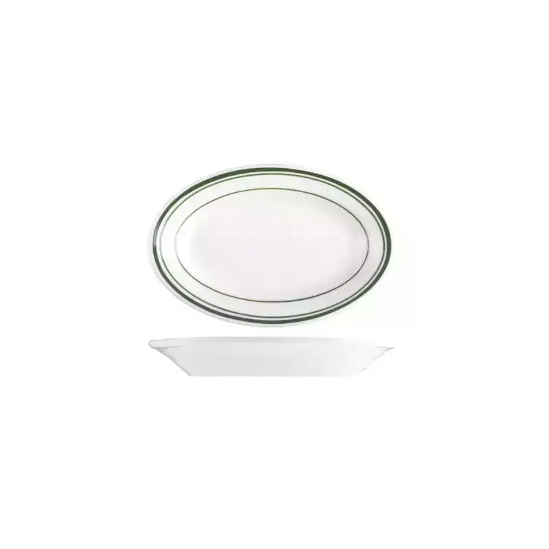 Tuxton Green Bay Oval Plate 178mm (Box of 36)