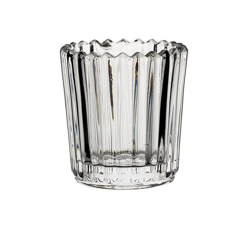 Utopia Ribbed Large Votive Clear (Box of 6)