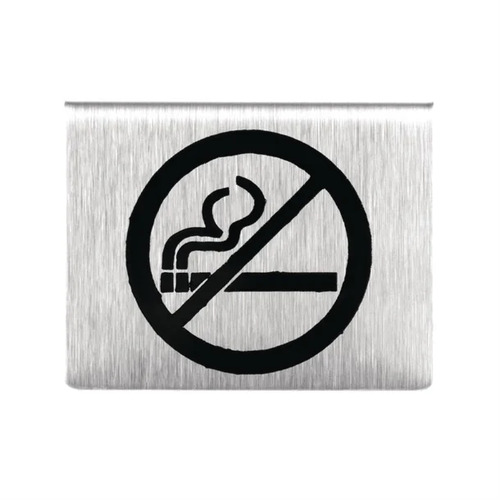 Olympia Stainless Steel No Smoking Table Sign