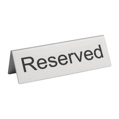 Olympia Stainless Steel Table Sign Reserved (Box of 10)