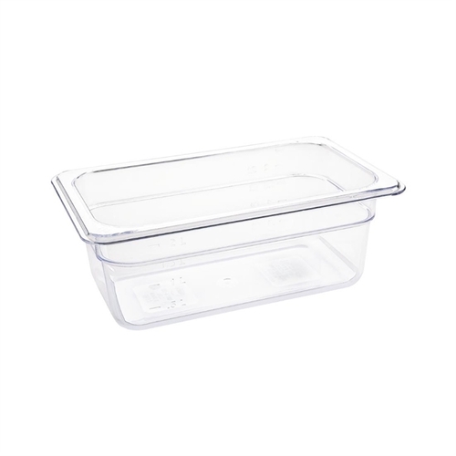 Vogue Clear Polycarbonate 1/4 Gastronorm Tray 100mm