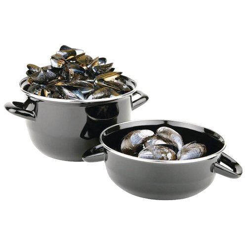 Olympia Mussel Pot Enamel Large 220mm