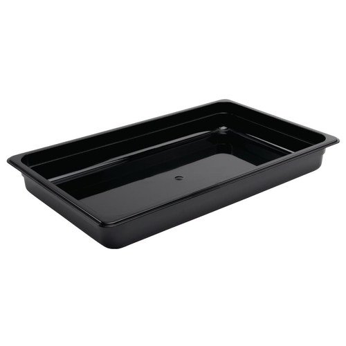 Vogue Black Polycarbonate 1/1 Gastronorm Tray 65mm