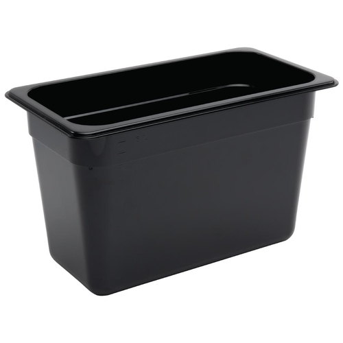 Vogue Black Polycarbonate 1/3 Gastronorm Tray 200mm