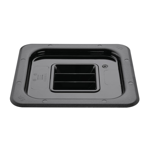 Vogue Black Polycarbonate 1/6 Gastronorm Container Lid