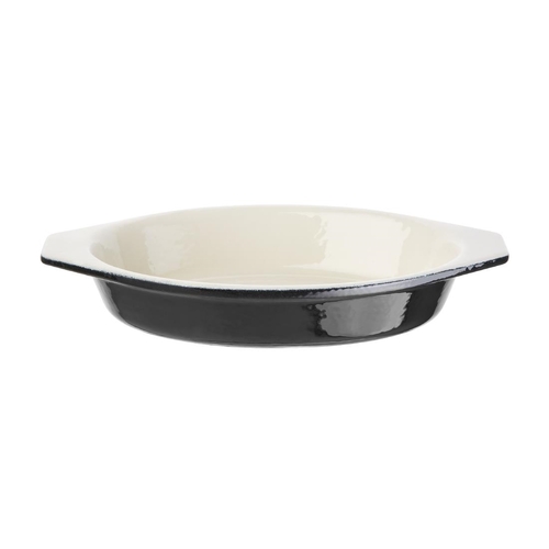Vogue Oval Gratin Black 650ml