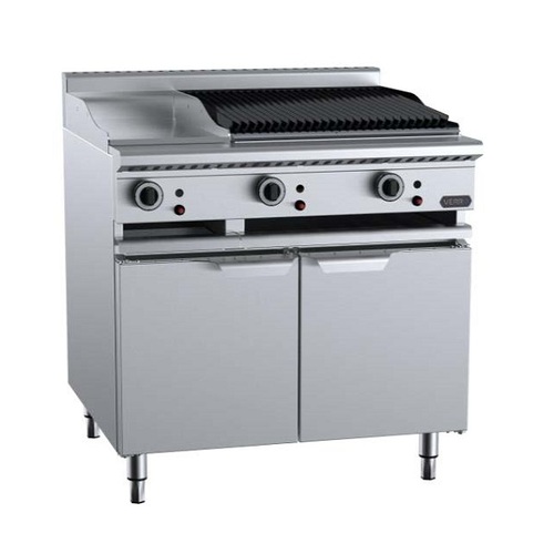 B+S Verro VBT-GRP3-CBR6 Gas Combination 300mm Grill Plate & 600mm Char Broiler