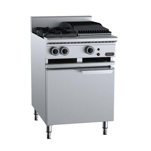 B+S Verro VBT-SB2-CBR3 Gas Combination Two Open Burners & 300mm Char Broiler