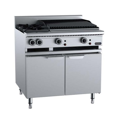 B+S Verro VBT-SB2-CBR6 Gas Combination Two Open Burners & 600mm Char Broiler 