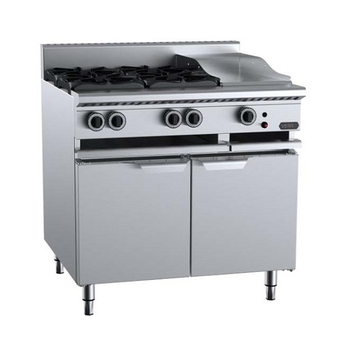 B+S Verro VBT-SB4-GRP3 Gas Combination Four Open Burners & 300mm Grill Plate
