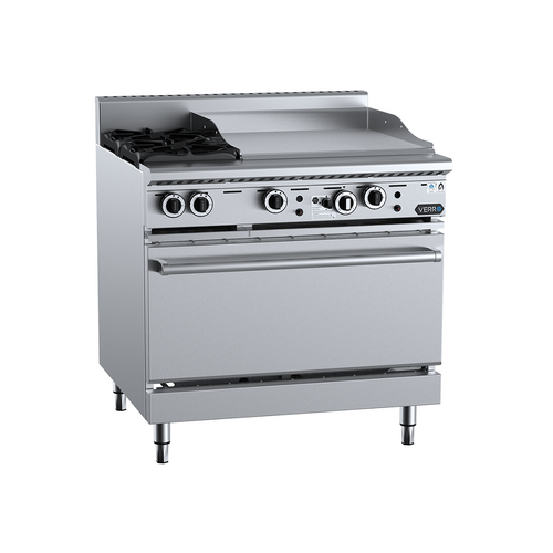 B+S Verro VOV-SB2-GRP6 Gas Two Open Burners & 600mm Grill Plate with Oven