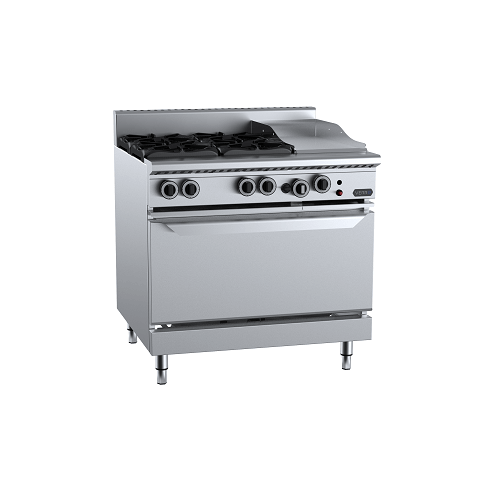B+S Verro VOV-SB4-GRP3 Gas Four Open Burners & 300mm Grill Plate with Oven