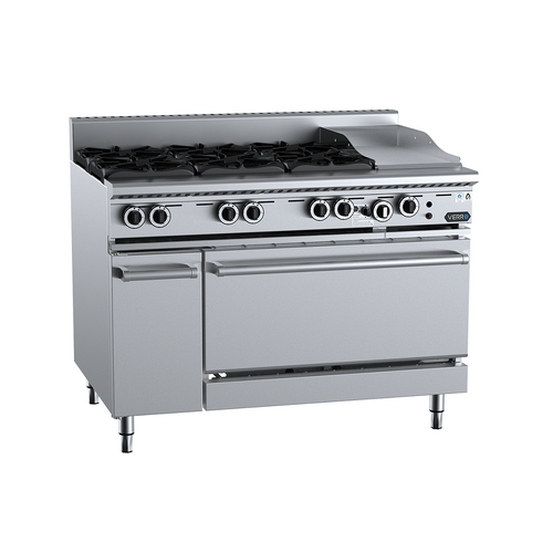 B+S Verro VOV-SB6-GRP3 Gas Six Open Burners & 300mm Grill Plate with Oven
