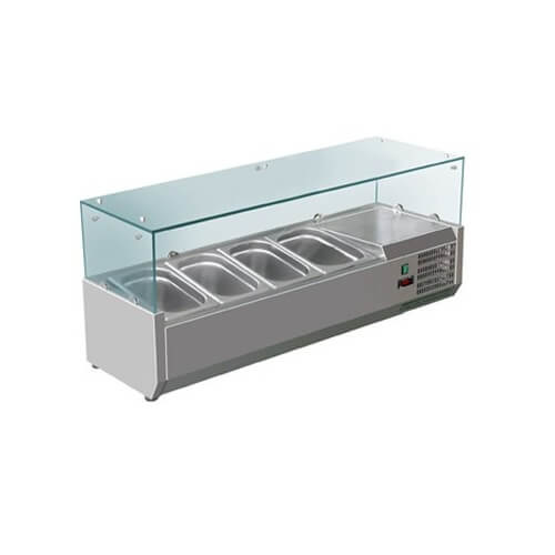 Saltas VRX1200 Refrigerated Glass Canopy Ingredient Unit - 1200mm