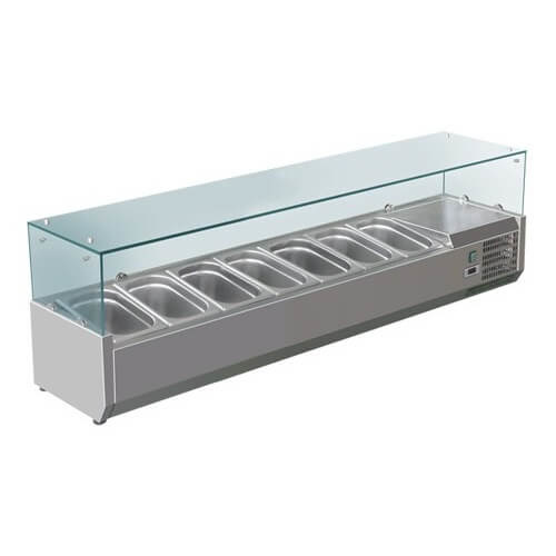 Saltas VRX1800 Refrigerated Glass Canopy Ingredient Unit - 1800mm