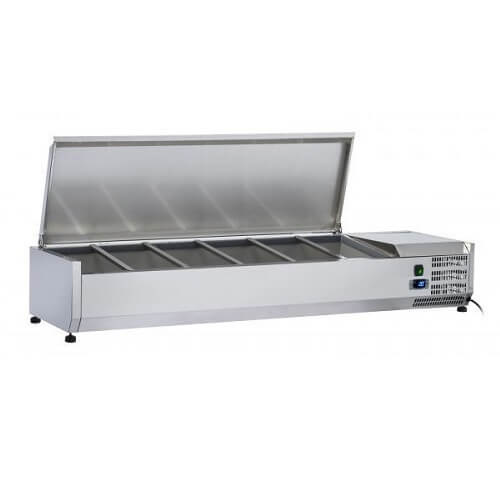 Saltas VRX1800S Refrigerated Ingredient Unit with Stainless Steel Lid - 1800mm