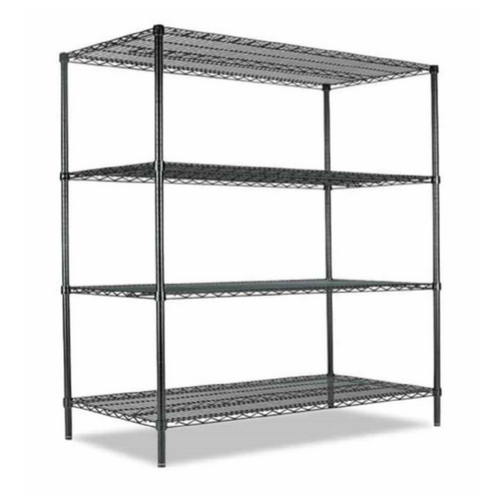 Zinc Plated Black Epoxy Coated Wire Sheving 4 Tiers Kit - 914 x 457 x 1828