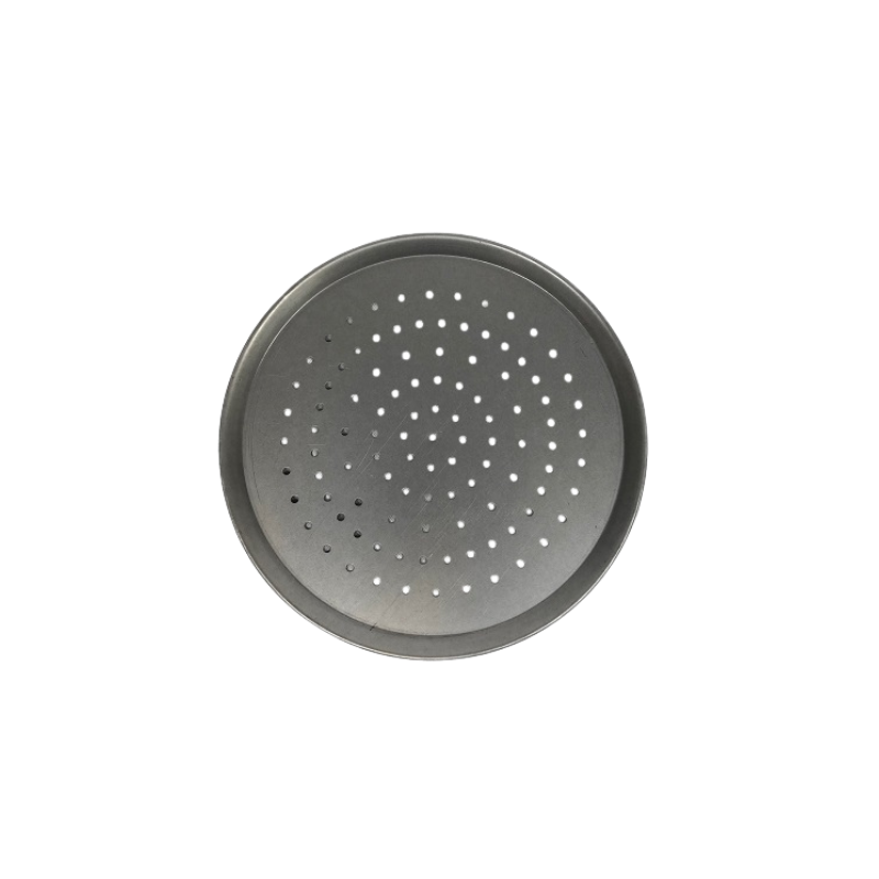 Pizza Tray Perforated - White Steel 9"