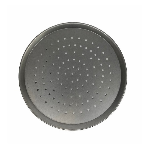 Pizza Tray Perforated - White Steel 11"