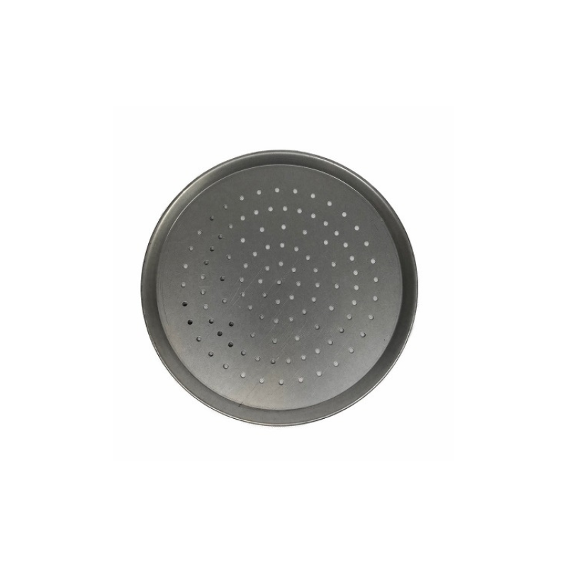 Pizza Tray Perforated - White Steel 12"