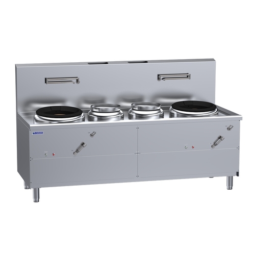 Luus WV-1A2P1A - Fo San Wok 2 Air-Blast Burners and 2 Centre Pots