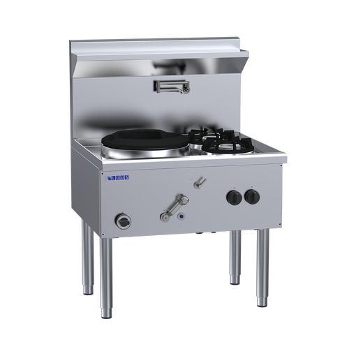 Luus WZ-1C2B - 1 Hole Compact 333mm Waterless Wok with 2 Side Burners