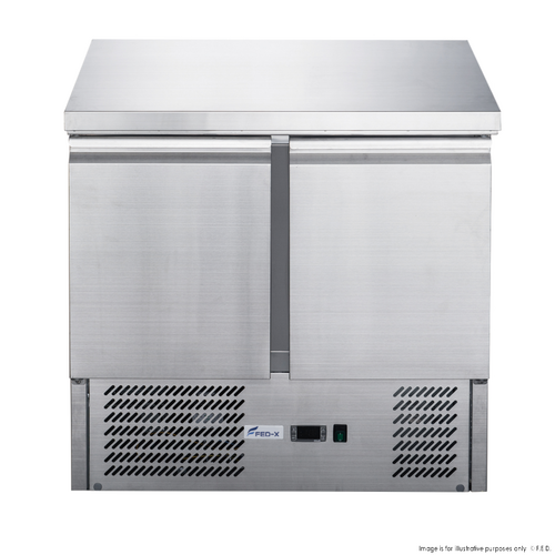 FED-X XGNS900B - Two Door S-S Benchtop Fridge 900mm