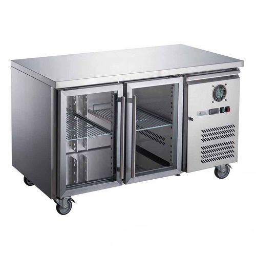FED-X XUB6C13G2V - Two Glass Door Bench Fridge 1360mm