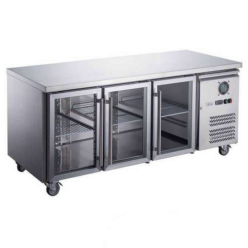 FED-X XUB6C18G3V - Three Glass Door Bench Fridge 1795mm