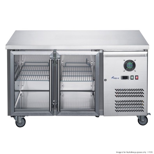 FED-X XUB7C13G2V - Two Glass Door Bench Fridge 1360 x 700 x 850mm 