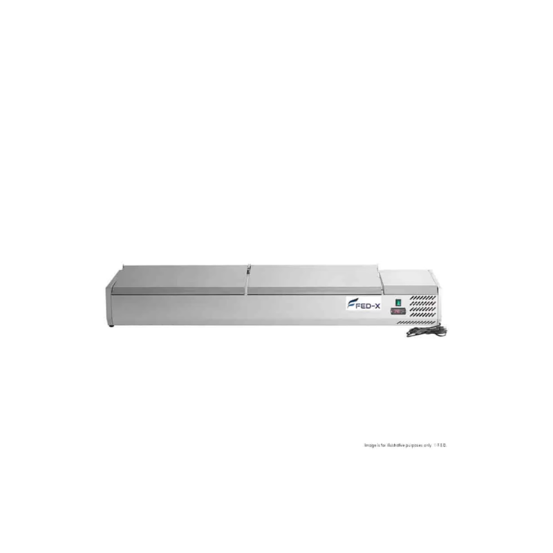 FED-X XVRX1800-380S - Salad Bench with Stainless Steel Lid - 8 x 1/3 GN