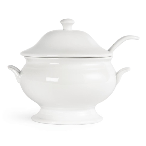 Olympia Whiteware Soup Tureen & Ladle White - 2.5Ltr