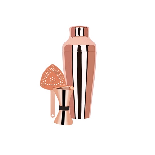 Zanzi Cocktail 3 Piece Set - Rose Gold 